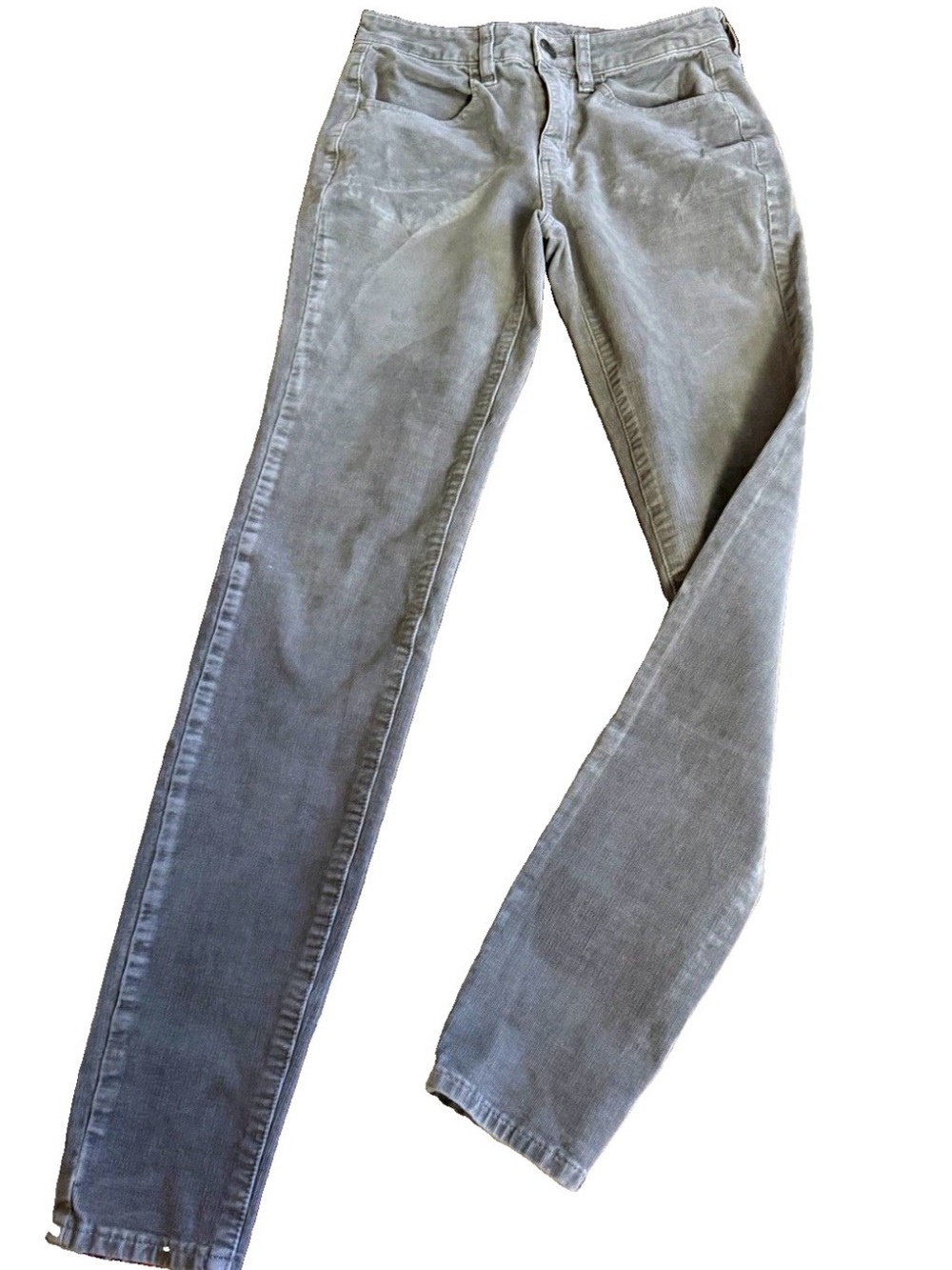 American Eagle Hi-Rise Gray Corduroy Stretchy Jegging Pants Size 2 Long 28x31